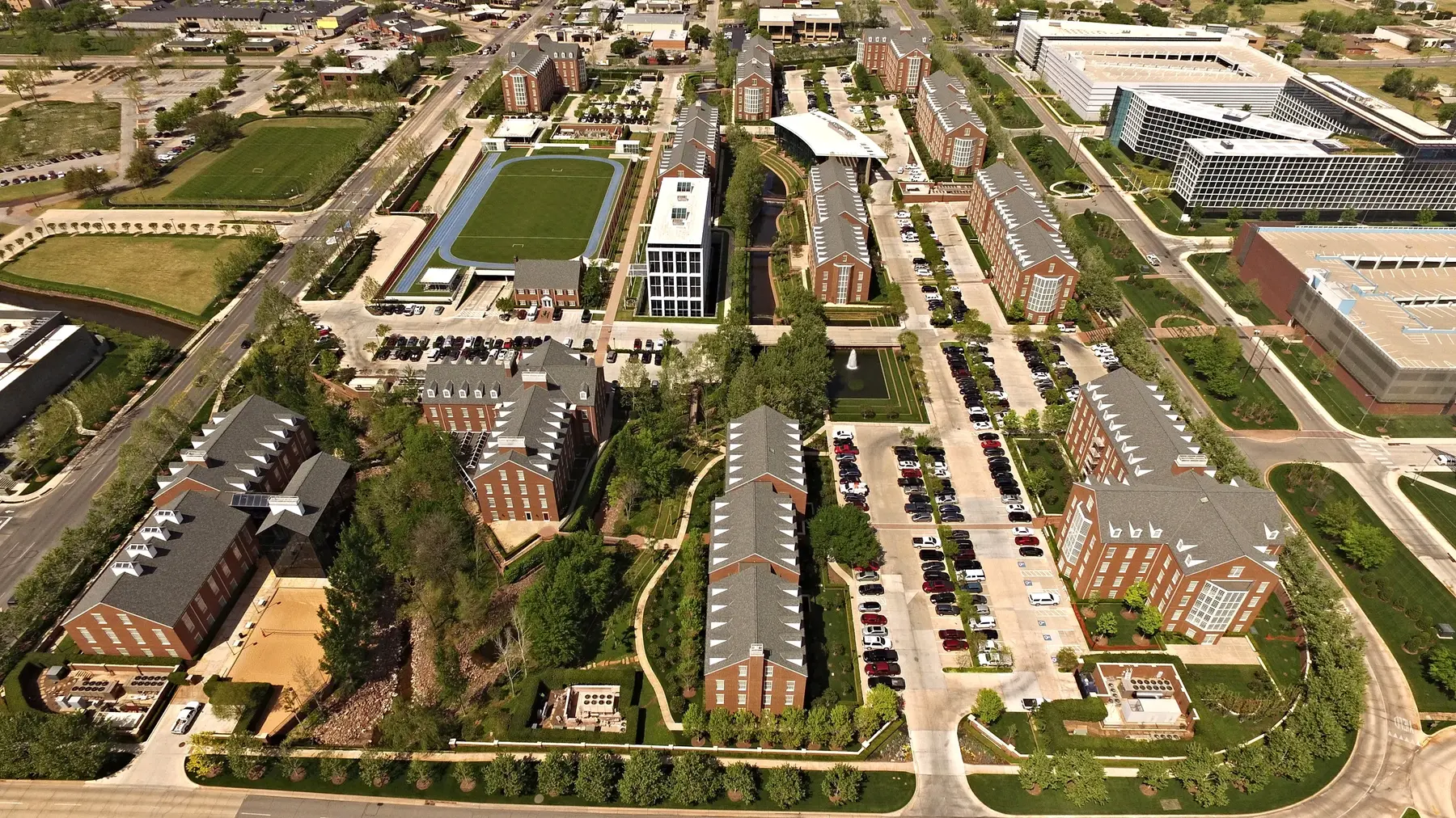 Aerial view of the Chesapeake Energy Campus project